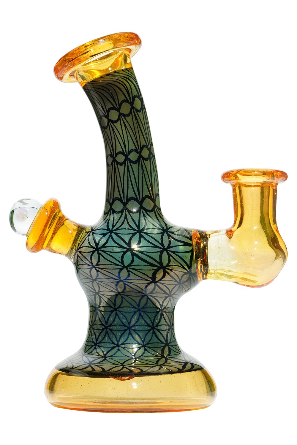 Pi Glass Flower Pattern Gold Rig